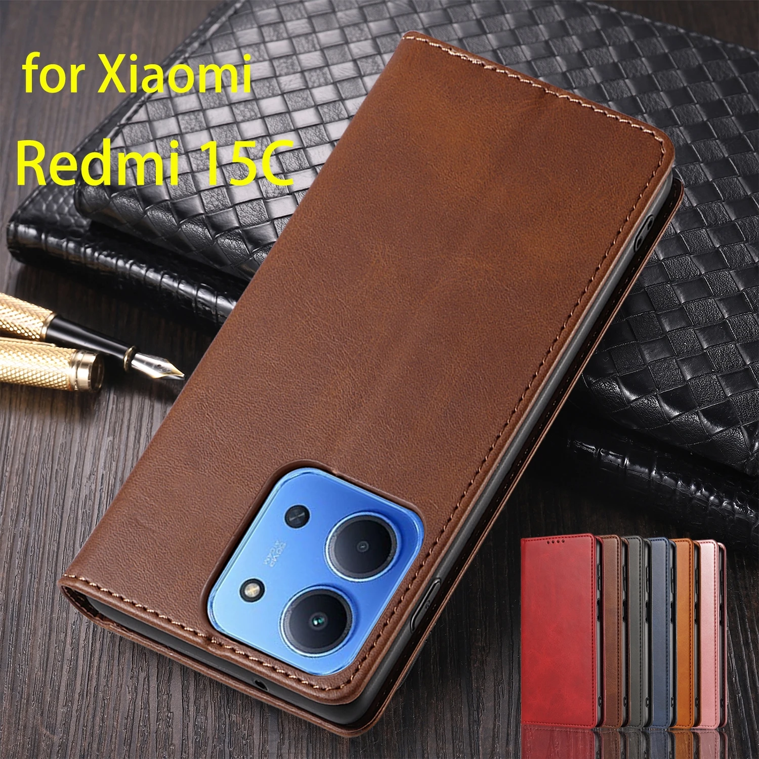 

Leather Case for Xiaomi Redmi 15C 4G 171mm Global /15C 173mm EUR Holster Magnetic Attraction Flip Cover Wallet Case Fundas Coque
