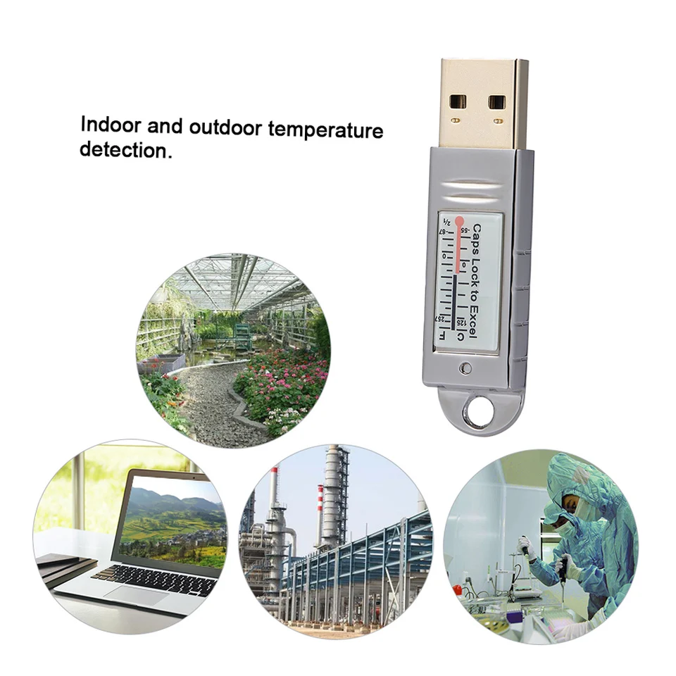 Docooler PCsensor USB Thermometer Temperatuursensor Datalogger Recorder voor PC Laptop Zilver