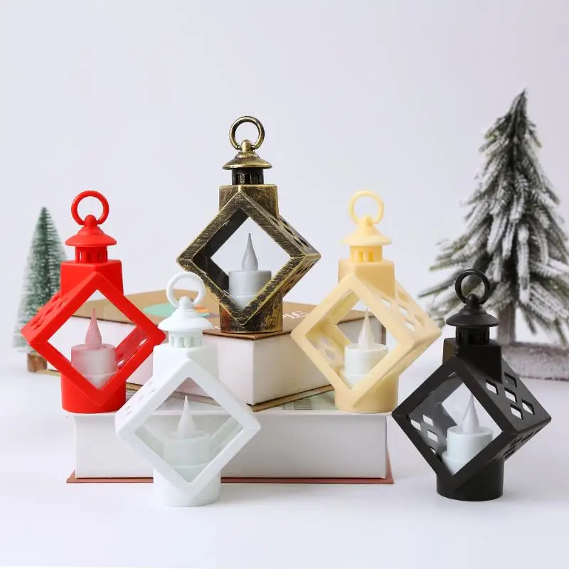 Retro LED Electronic Candle Lamp Glowing Hanging Light Vintage Simulation Candle Light Lamp For Christmas Party Home Table Decor