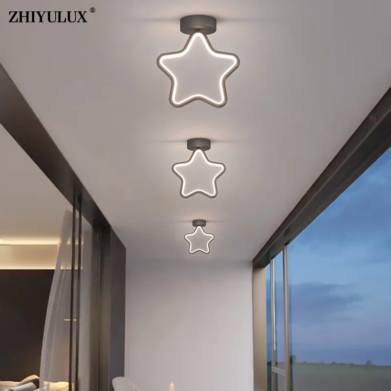 

Simple Black White New Modern LED Chandelier Lights Living Room Ceiling Bedroom Hallway Aisle Flats Lamps Home Indoor Lighting