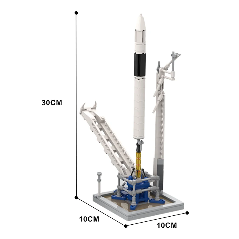 Bloques de construcción para niños, juguete de ladrillos para armar nave espacial Falcon 1 y Launch Pad, escala Saturn V, ideal para regalo