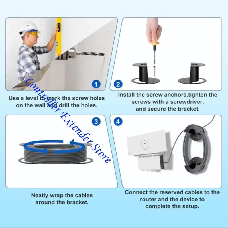 N84B 금속 케이블 주최자 보안 이더넷 케이블 설정을위한 브래킷 케이블 관리 실내 및 실외 벽 사용