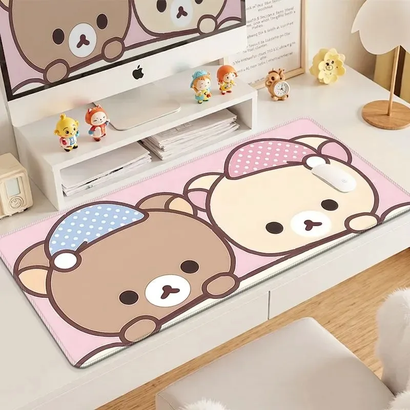

R-Rilakkuma Bear Rubber Desktop Mouse Pad Desk Mat Gaming Mats Anti-Slip Durable Pc Accessories Laptop Study & Office Mouse Mat