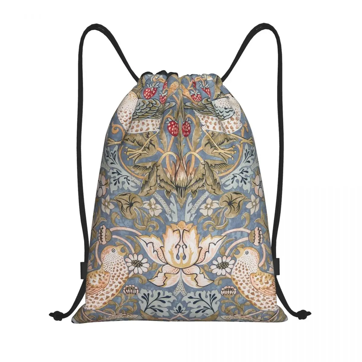 

Custom Strawberry Thief Drawstring Bags for Training Yoga Backpacks Men Women William Morris Floral Sports Gym Sackpack