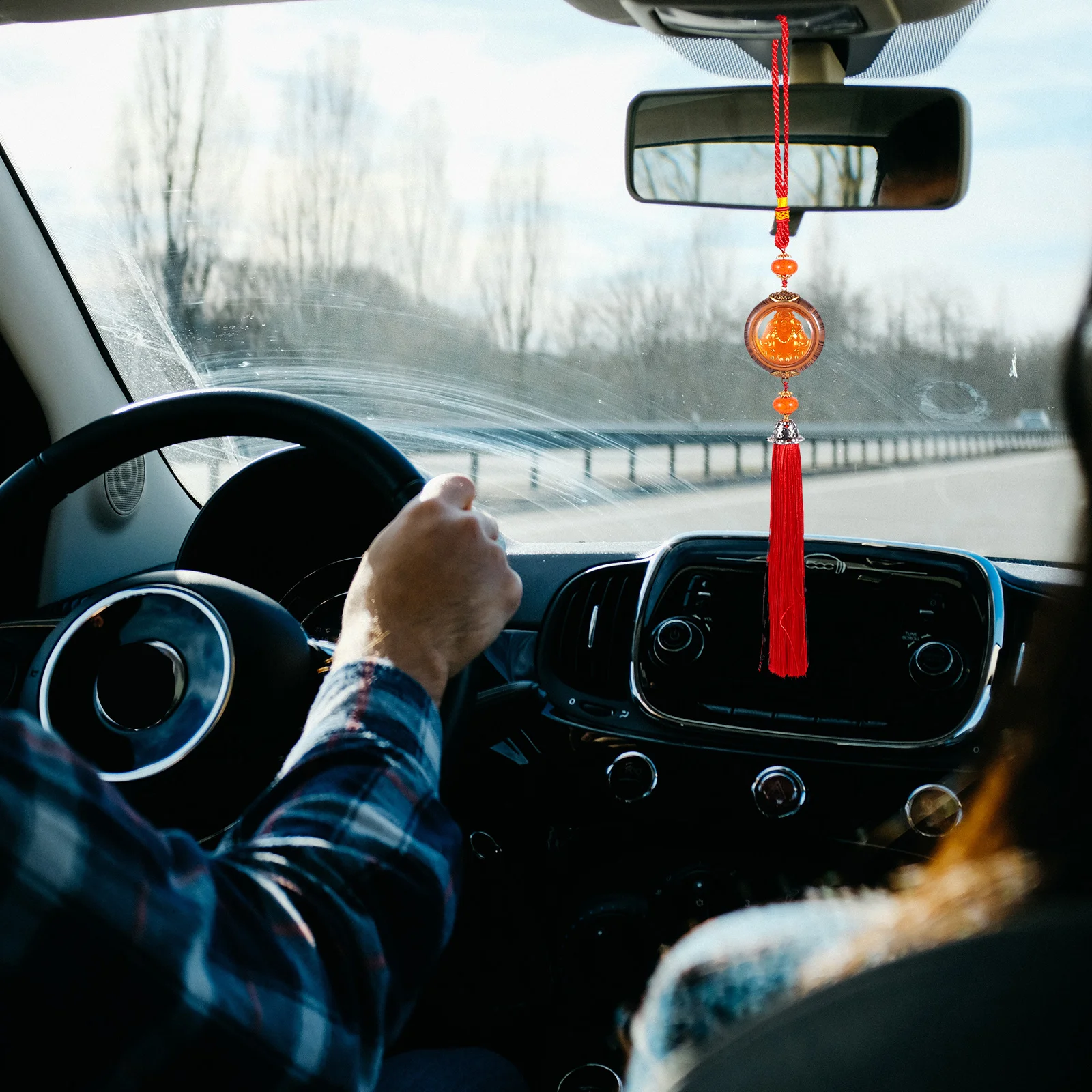 

Premium Taomu Wood Maitreya Car Hanging Pendant for Good Luck Fengshui Decoration Buddha Statue Interior Accessory Gift