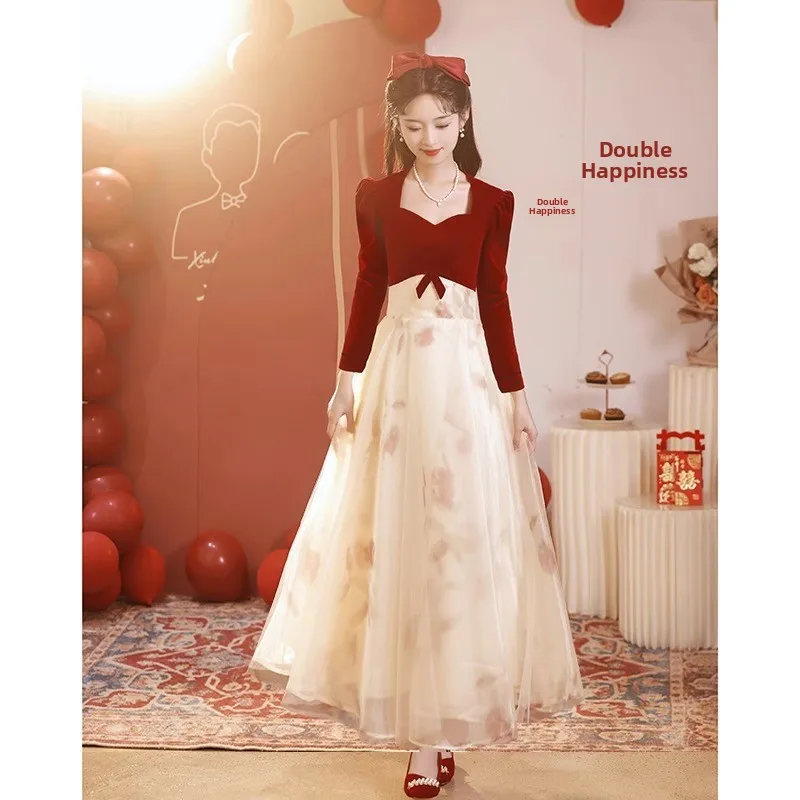 

plus Size Wedding Dr Long Sve Ele High Waist A-Line Skirt Formal Evening Gown for Engagement Parties And Weddings