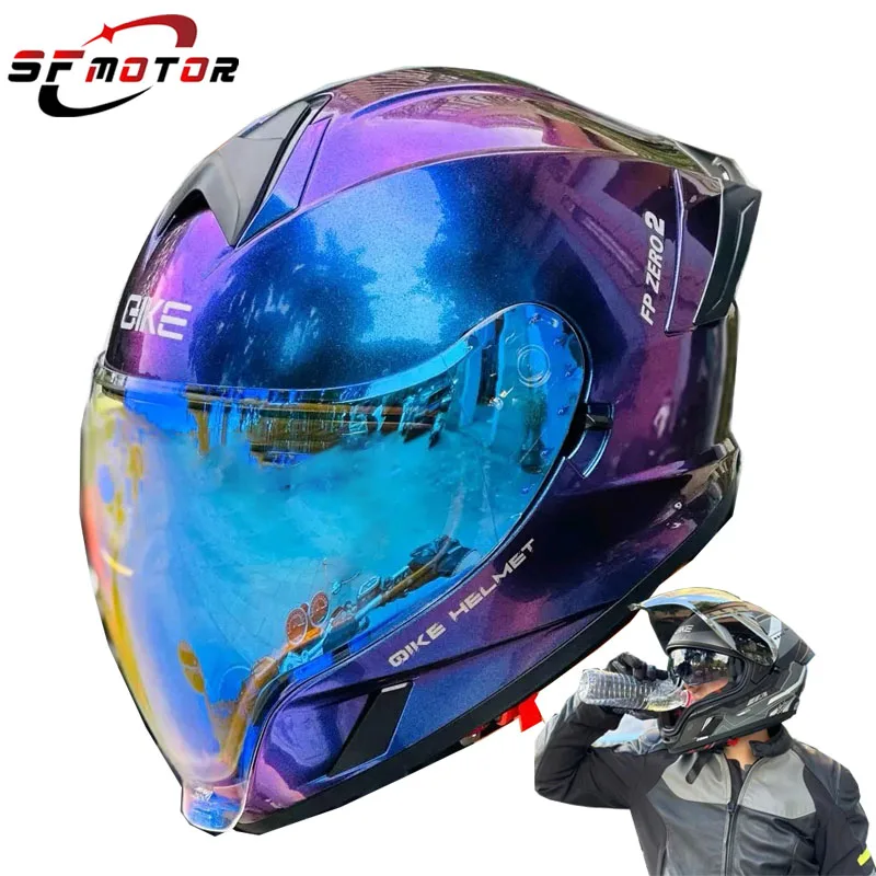 Casco abatible hacia arriba para motocicleta, doble visera, DOT Cascos, máscara completa para aventura, motocicleta, calle, deporte, bicicleta, M-XXL