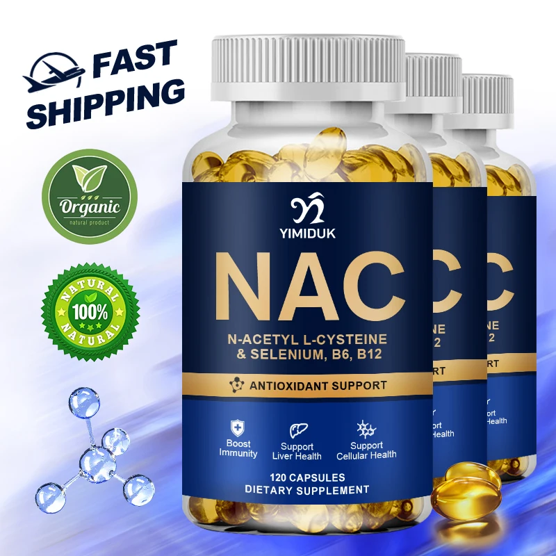 NAC Glutathione Supplement | Selenium | B6 | B12 - Antioxidant, Immune Support - N Acetyl Cysteine,  Non-GMO, Gluten-Free, Vegan