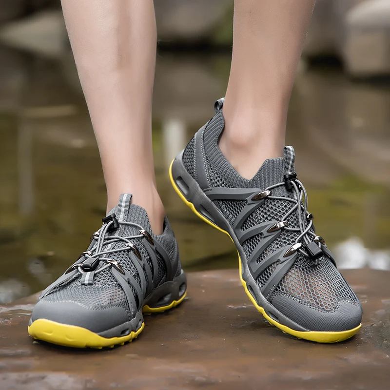 Men'S Outdoor Summer Hiking Shoes With Anti Slip And Drainage Casual River Tracing Shoes Lightweight And Breathable Sports Shoes