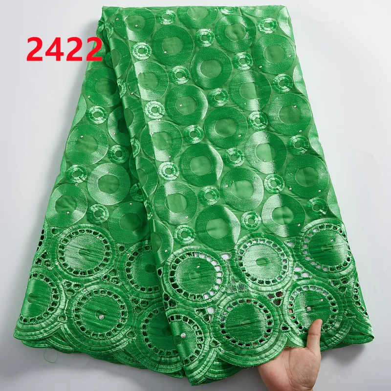 

SJD Swiss Voile Lace African Embroidered Cotton Lace Fabric 2024 High Quality Nigerian Cotton For Women Evening Dress Sew A2422