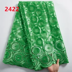 SJD Swiss Voile Lace African Embroidered Cotton Lace Fabric 2024 High Quality Nigerian Cotton For Women Evening Dress Sew A2422