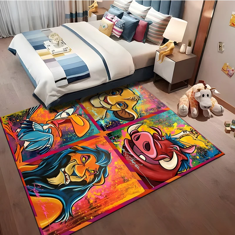 Disney The Lion King Area Rug,Carpet for Home Living Room Bedroom Sofa Doormat Kitchen Decor,Non-slip Floor Mat Area Rug