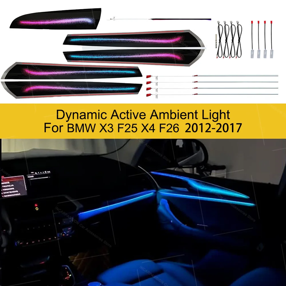 Dynamic Ambient Light For BMW X3 F25 X4 F26 2012-2017 Dynamic Atmosphere Lamp Car Accessories by APP Meau Control