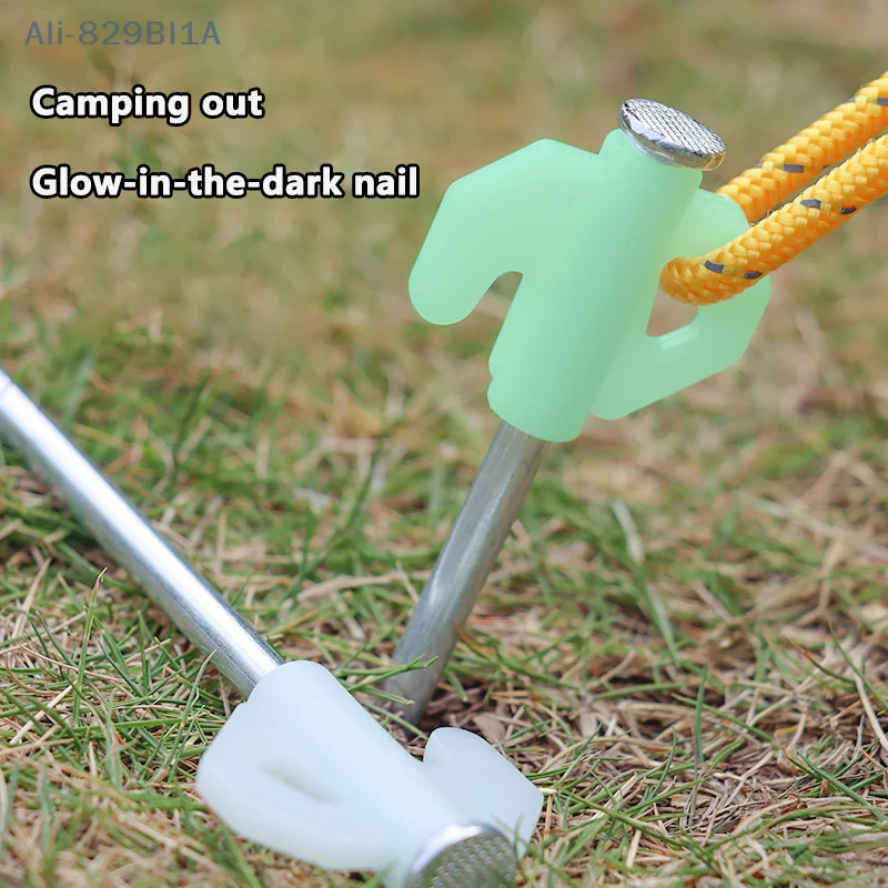 1 Pc Tent Peg Tent Ground Pegs Tent Ground Pegs Durable Outdoor Camping Pull Rope Fixator High Strength Tent Accessories