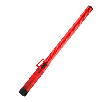 54CM PC Road Traffic Warning Rod Whistle Emergency Red LED Flashing Light Stick