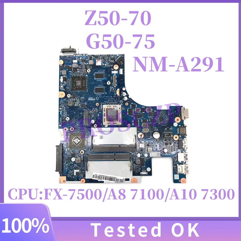 

Материнская плата NM-A291 для Lenovo Z50-75 G50-75M G50-75 Материнская плата ноутбука с процессором FX-7500 A8 7100/A10 7300 GPU 2G 100% тестовая работа