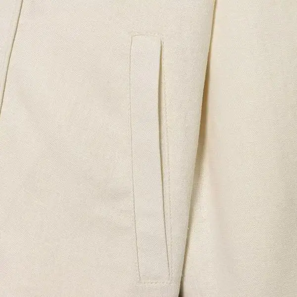 Women’s Cream Stand Collar Knot Button Jacket Chic Chinese Style Coat Versatile Spring Summer Outerwear Trendy Casual Top