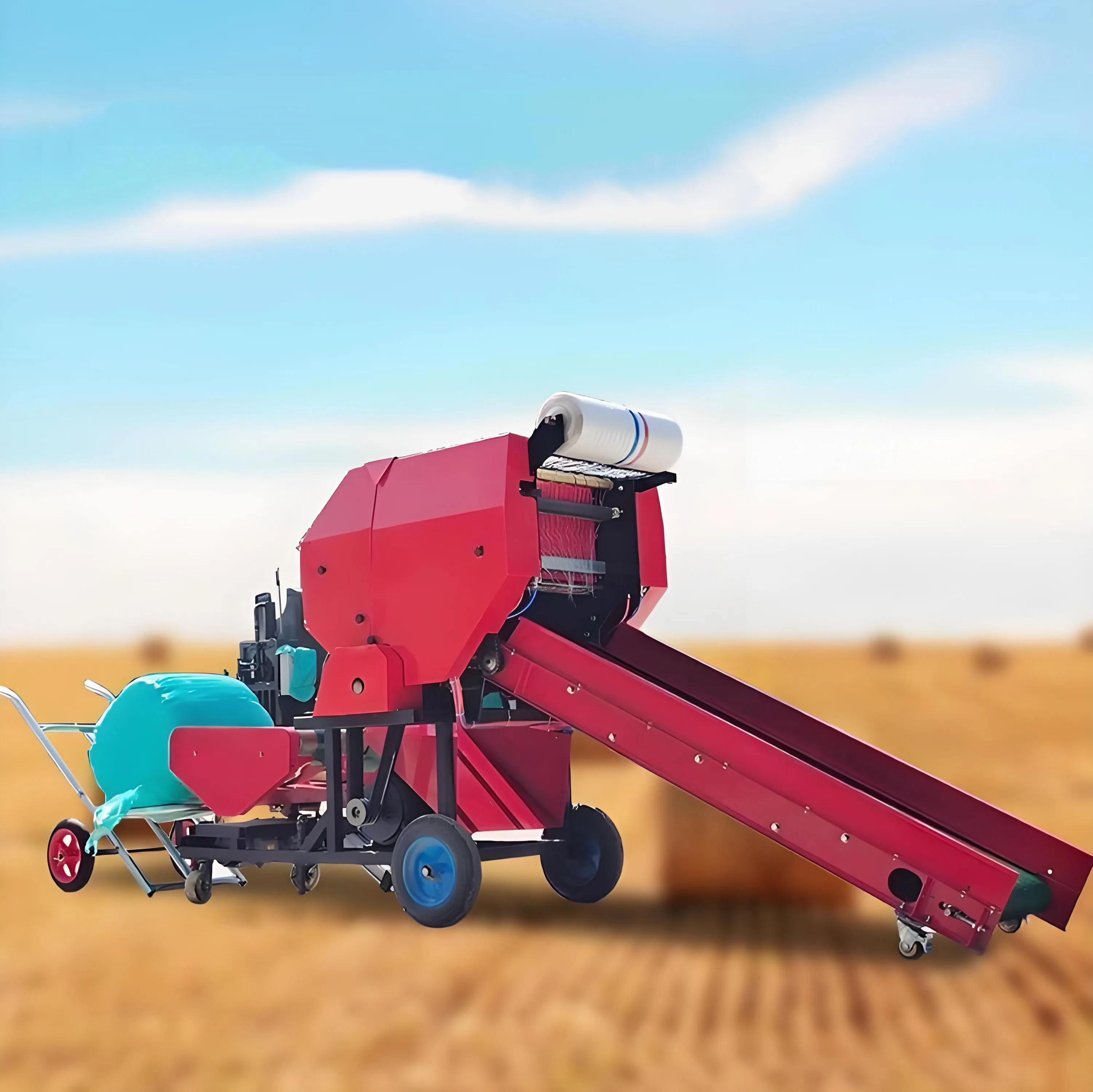 Silage Baler and Wrapper Machine Integrated Baling Wrapping Save Labor Cost Straw Recycle Equipment For Farm Business