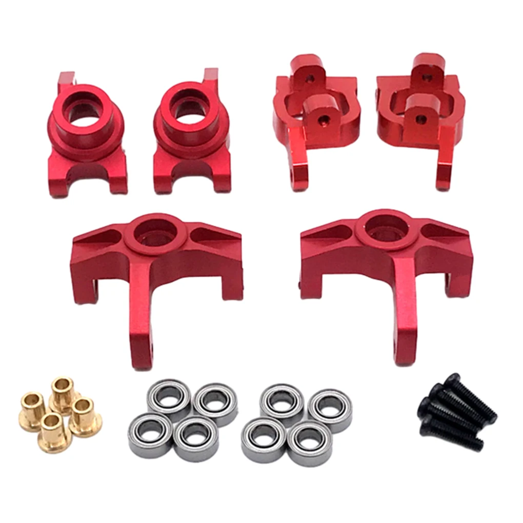 

Aluminum Alloy C Hubs Caster Blocks Steering Cup Bearing Upgrade set For Wltoys 144010 RC Car Part