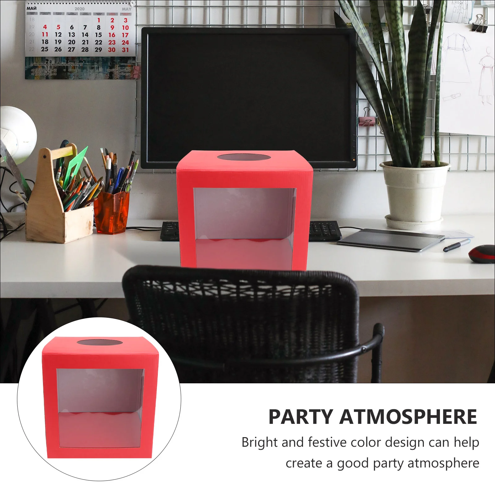 1PC Multifunctionele Box Eenvoudige Draw Prize Box Jaarvergadering Game Prop (Rood) Draw Box Game Box Loterij Box voor Party