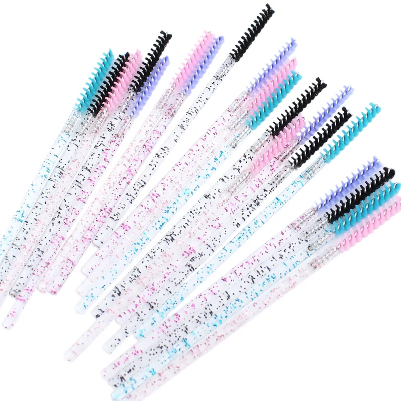 NEU 50 Stück Make-up Wimpernbürsten Einweg-Kristall-Augenbrauenbürste mit Diamantgriff Mascara-Applikator Wimpernverlängerungswerkzeuge