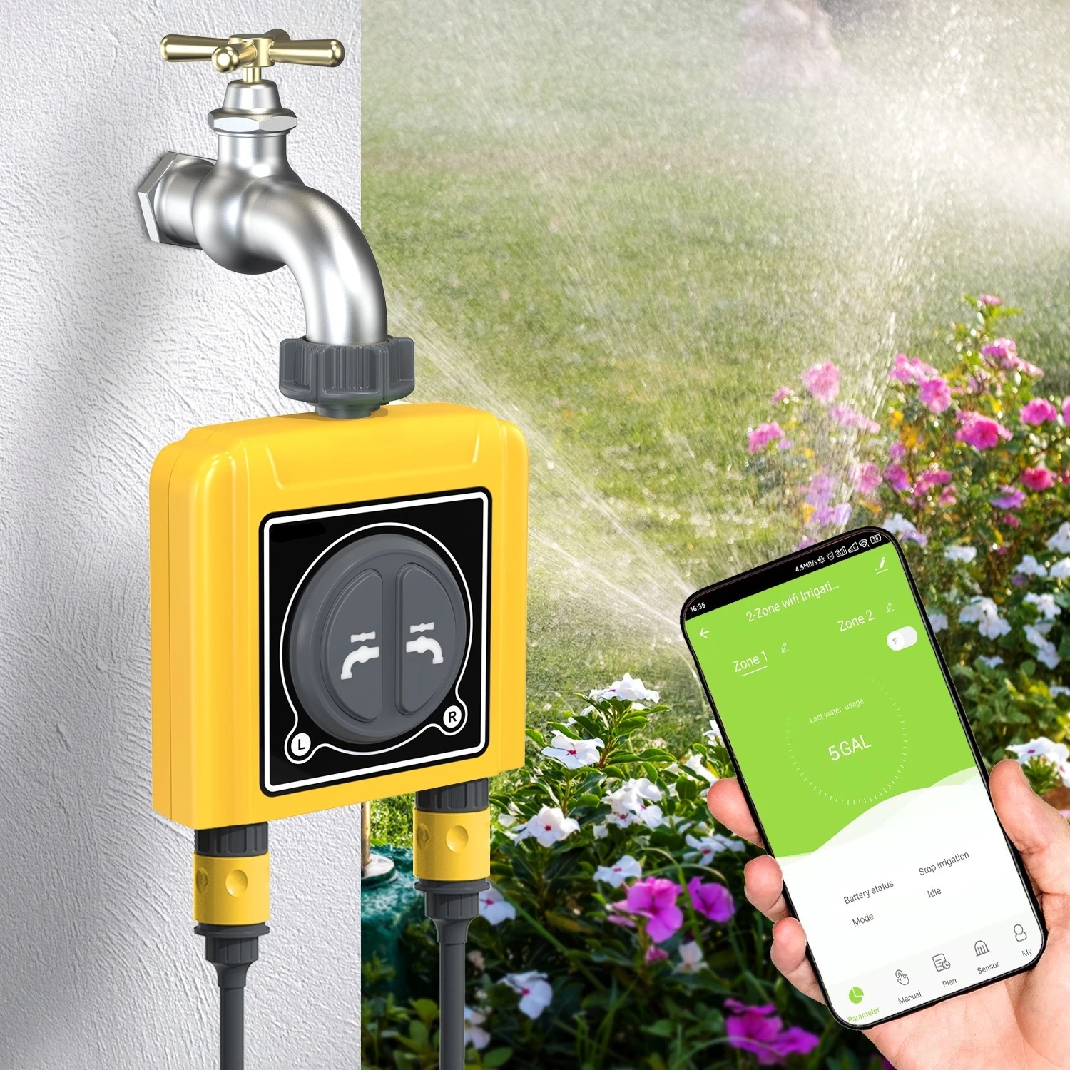 Dual-valve intelligent irrigation controller
