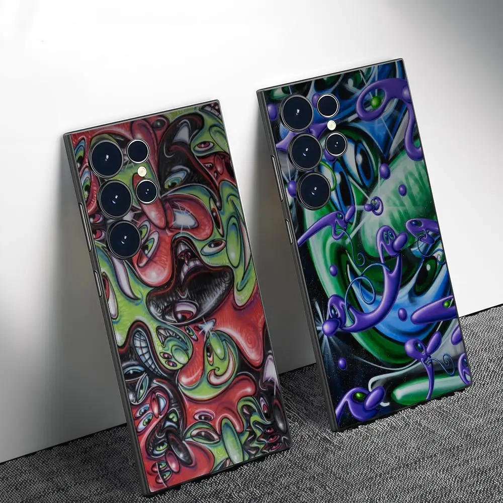 Kenny Scharf Phone Case For Samsung Galaxy S25 S24 S22 S23 Ultra S21 S20 Plus Frosted Full Soft Case