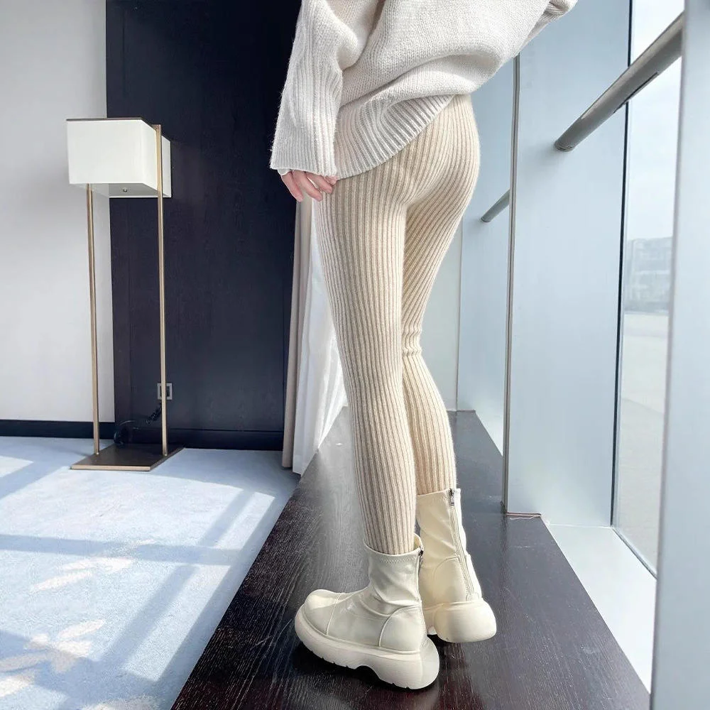 Women Thermal Tights Footless Warm Pantyhose Toeless Thermal Leggings Thick Winter Pants No Feet Tights For Cold Weather