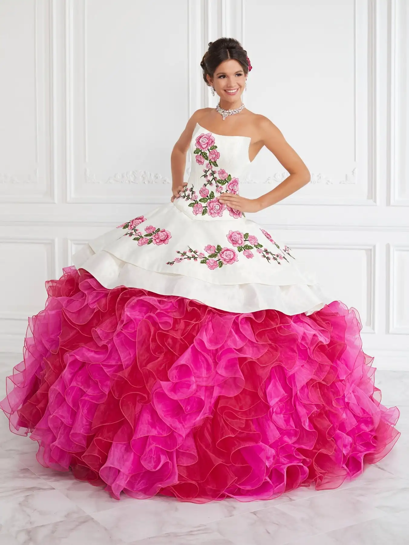 Purple Charro Quinceanera Dresses Ball Gown Off The Shoulder Ruffles Appliques Puffy Mexican Sweet 16 Dresses 15 Anos