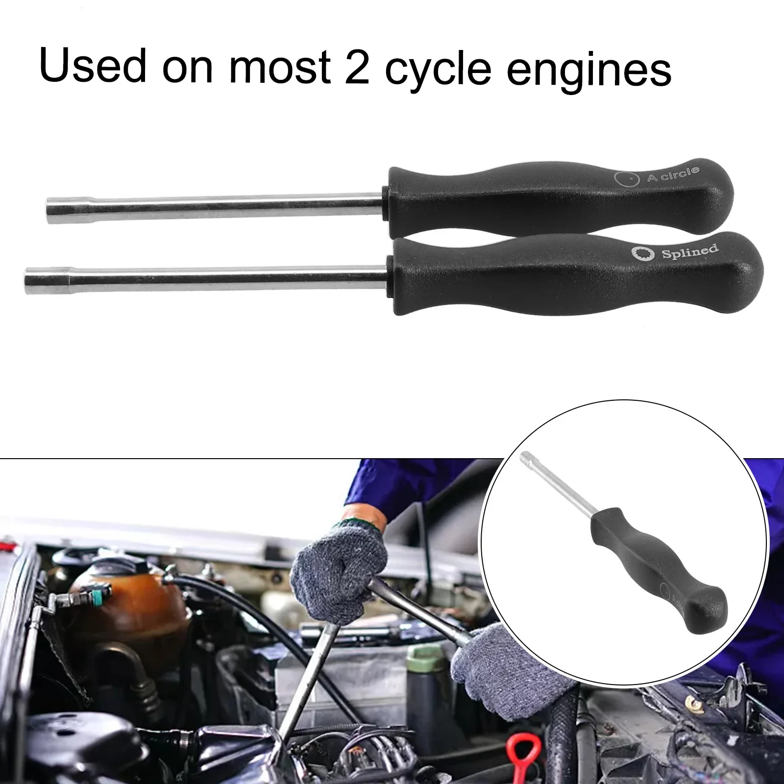 2Pcs 21-Teeth Splined A-Circle Carburetor Adjustment Tool Screwdriver Kit Automobiles Accessories 21-Teeth Splined