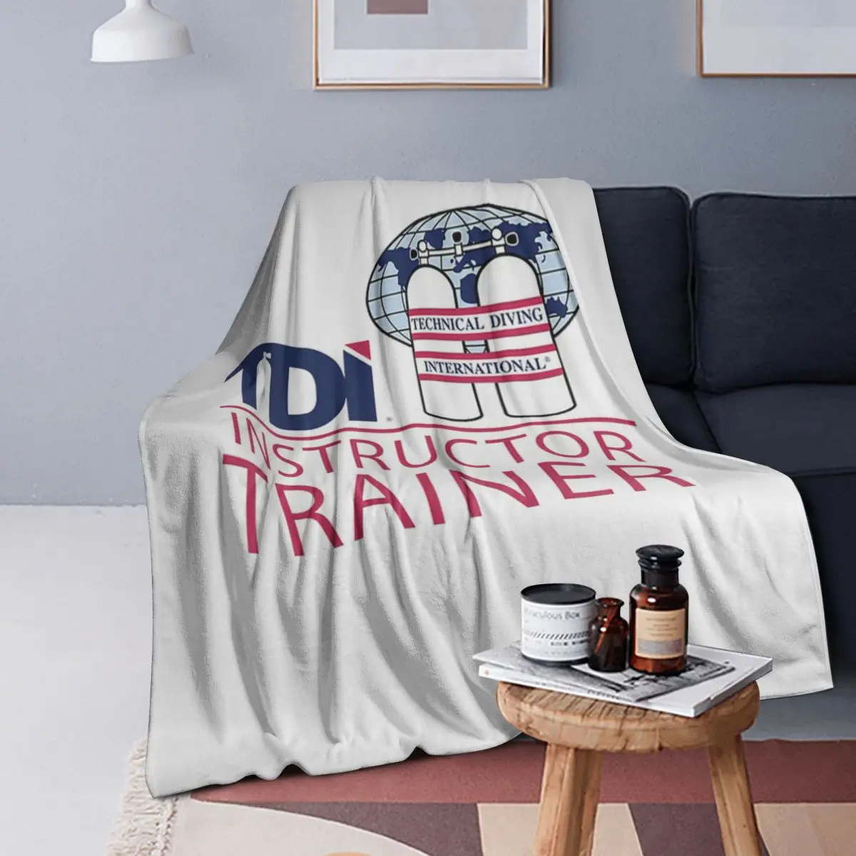 

Technical Diving International (TDI) - Instructor Trainer Blankets Flannel Throw Blanket Bedspread for Bed Living room Picnic