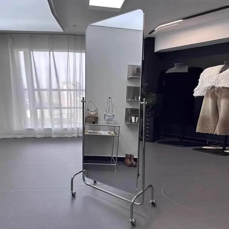New simple and movable full-body mirror clothing store thin fitting mirror full-length mirror home