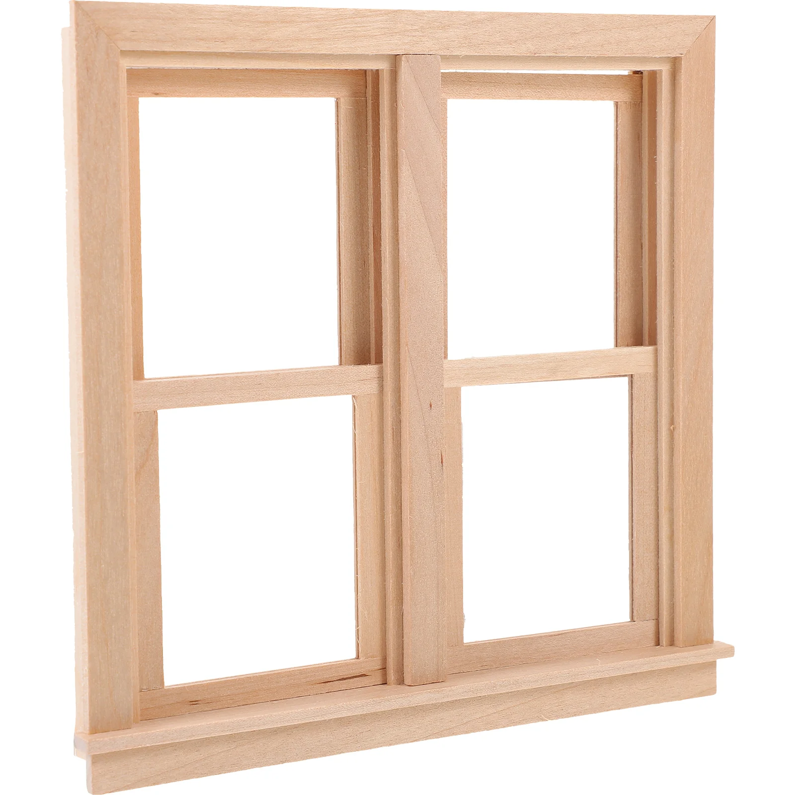 Dollhouse Miniature Furniture Door and Window Model Wooden Scene Ornaments Sliding 12-pane Blank Things Small Decorate