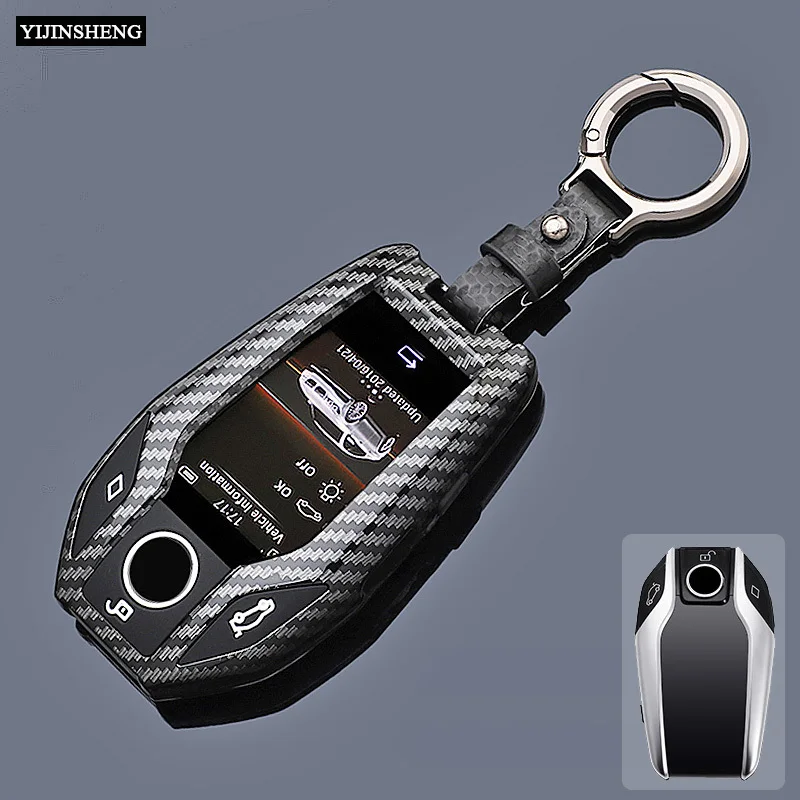 ABS Carbon Style Car Key Case Cover Fob Keychain for Bmw 1 3 5 7 Series X1 X3 X5 X6 X7 F30 G20 F34 F31 G30 G01 F15 G05 I3 M4