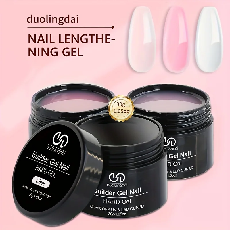 

Extension glue set LED/architect nail polish 3-color nail extension glue set nude pink transparent hard glue construction nail