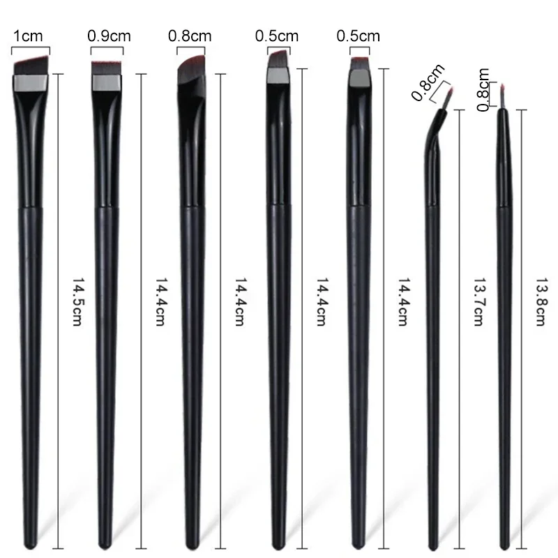 فرشاة تحديد العيون المحسنة فائقة النحافة، فرشاة حواجب مسطحة بزاوية دقيقة، فرشاة دقيقة لوضع مستحضرات ما تحت العين، أدوات مكياج العيون