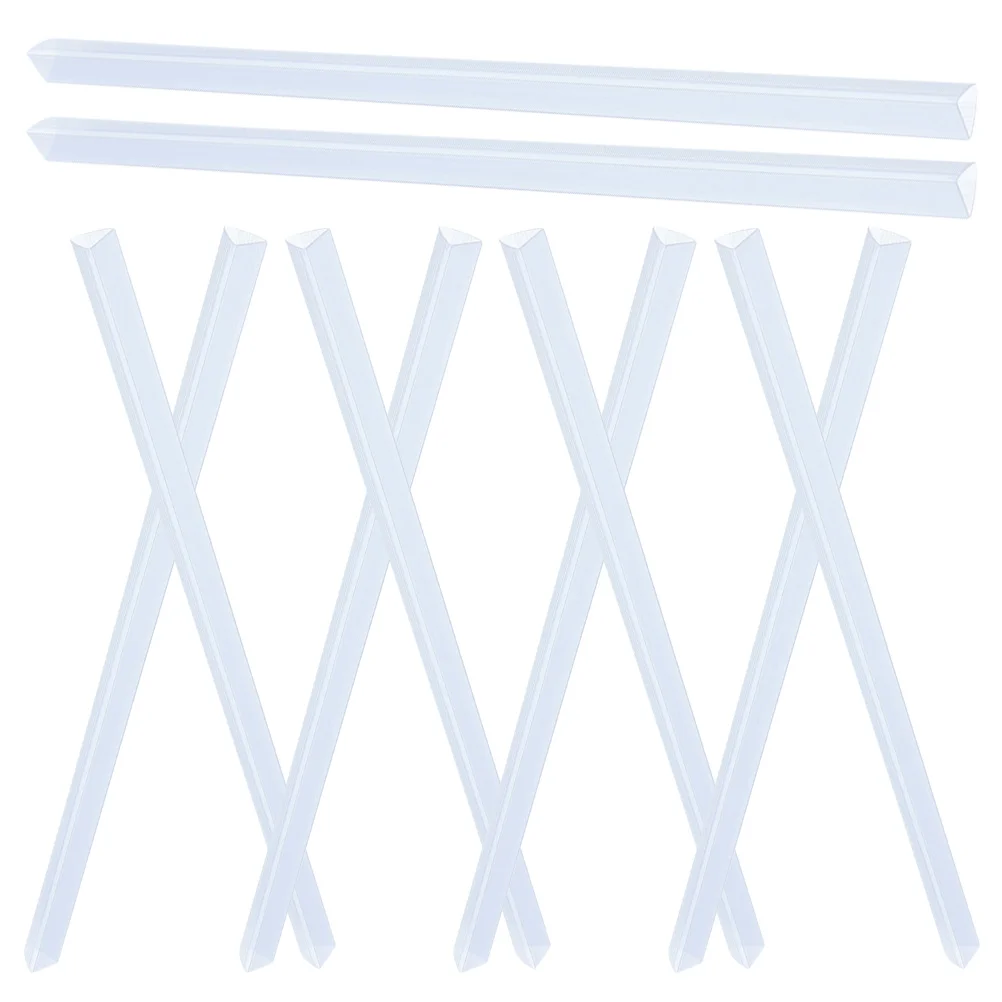 10 יחידות מקל שקוף לקובץ תיקיות קישור 310mm 15mm רחב לבן פלסטיק מחזיקי החלקה למסמכים