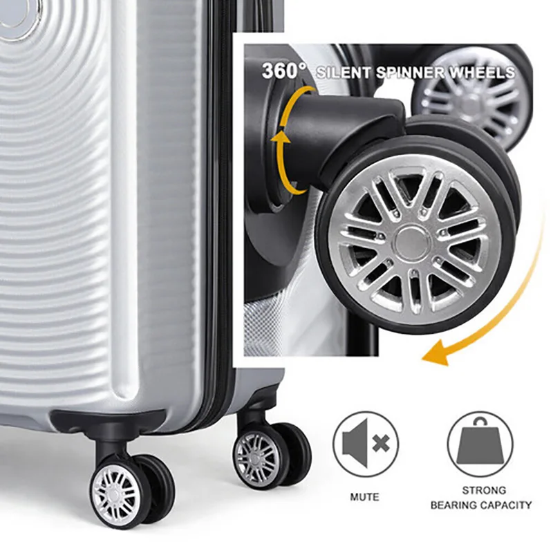 Wide-pull-rod Suitcase Silver Female Large-capacity Suitcase Universal Wheel 20/24 Inch Male Password Box Set Maleta Para Viaje