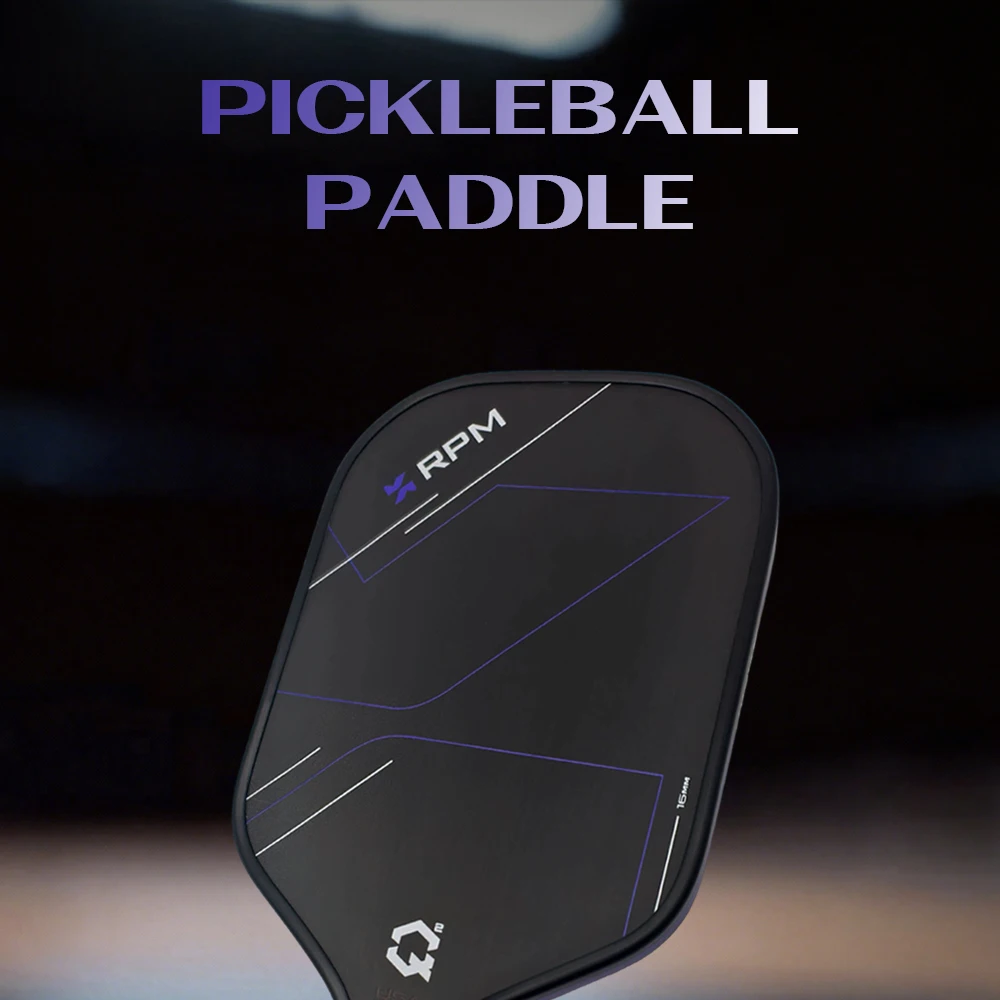 Neues Modell RPM-Q2 Pickleball-Schläger, Toray T700 Kohlefaser, rau strukturierte Oberfläche, thermogeformter Voll-EPP-Schläger mit hoher Rückfederung. – Detail 1