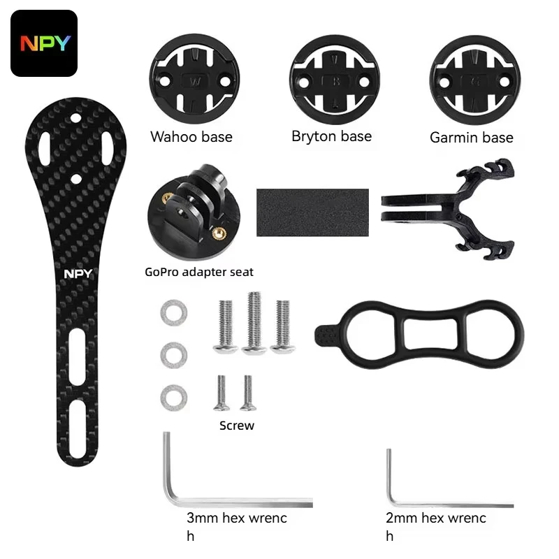 AliExpress NONE NPY Carbon Fiber Bike Computer Holder130mm 143mm 165mm Bicycle Speedometer Holder Road Mountain Bike Stopwatch Holder for Garmin