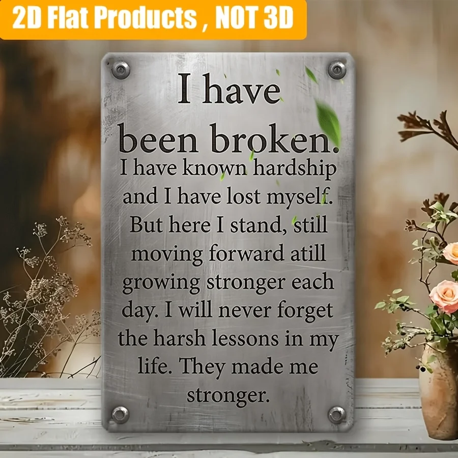 1 Pack Vintage Metal Motivational Sign, 2D Flat Iron F, Heavy-Duty Indoor Outdoor Decor, Waterproof Weather-Resistant Metal Post