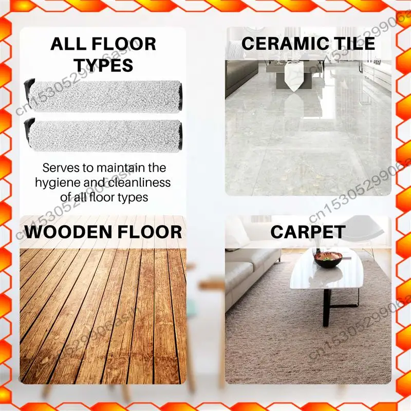 -AT52 فرشاة دوارة لفلتر HEPA لـ Tineco Floor One S3، مكنسة كهربائية Ifloor 3 Mop للأرضيات الرطبة والجافة