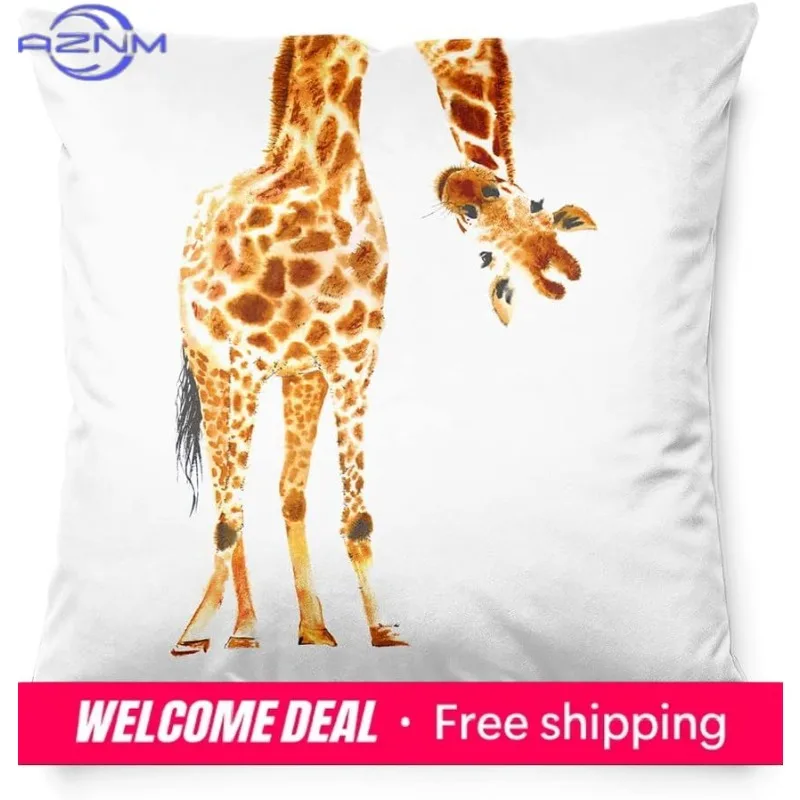 Giraffe Pattern Printed Pillowcase Pillow Cover, Modern Sofa Cushion Cover, Outdoor Sofa  45x45 pillow case