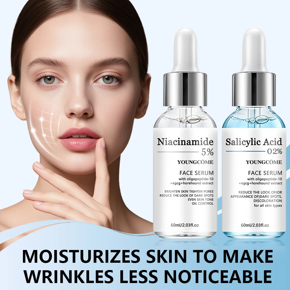 2pcs Salicylic Acid 5% Niacinamide Ceramides Purslane Essenc