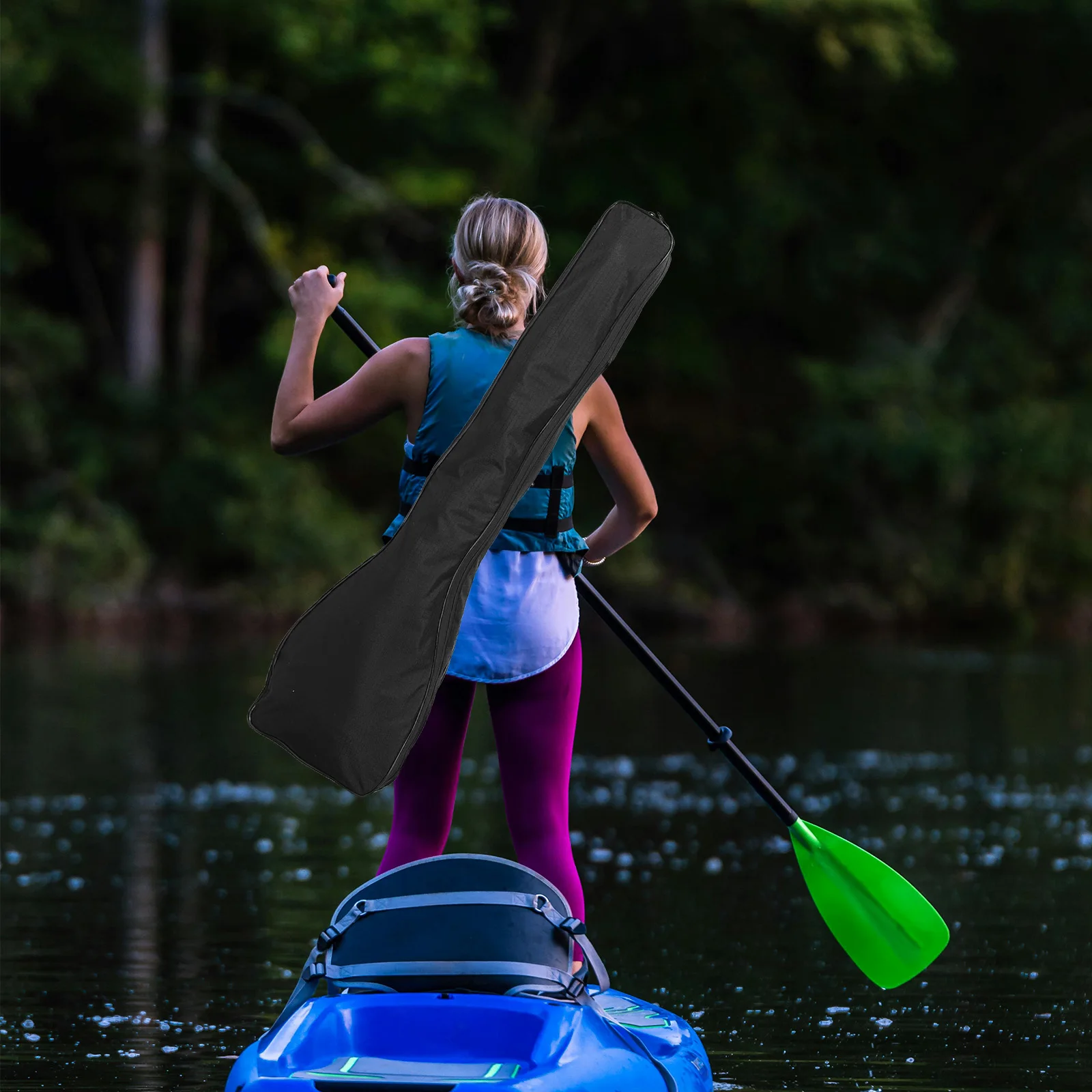 

Lightweight Carbon Fiber Bag Dual Storage Portable Waterproof Board Canoe Accessories Kayak Oar Holder