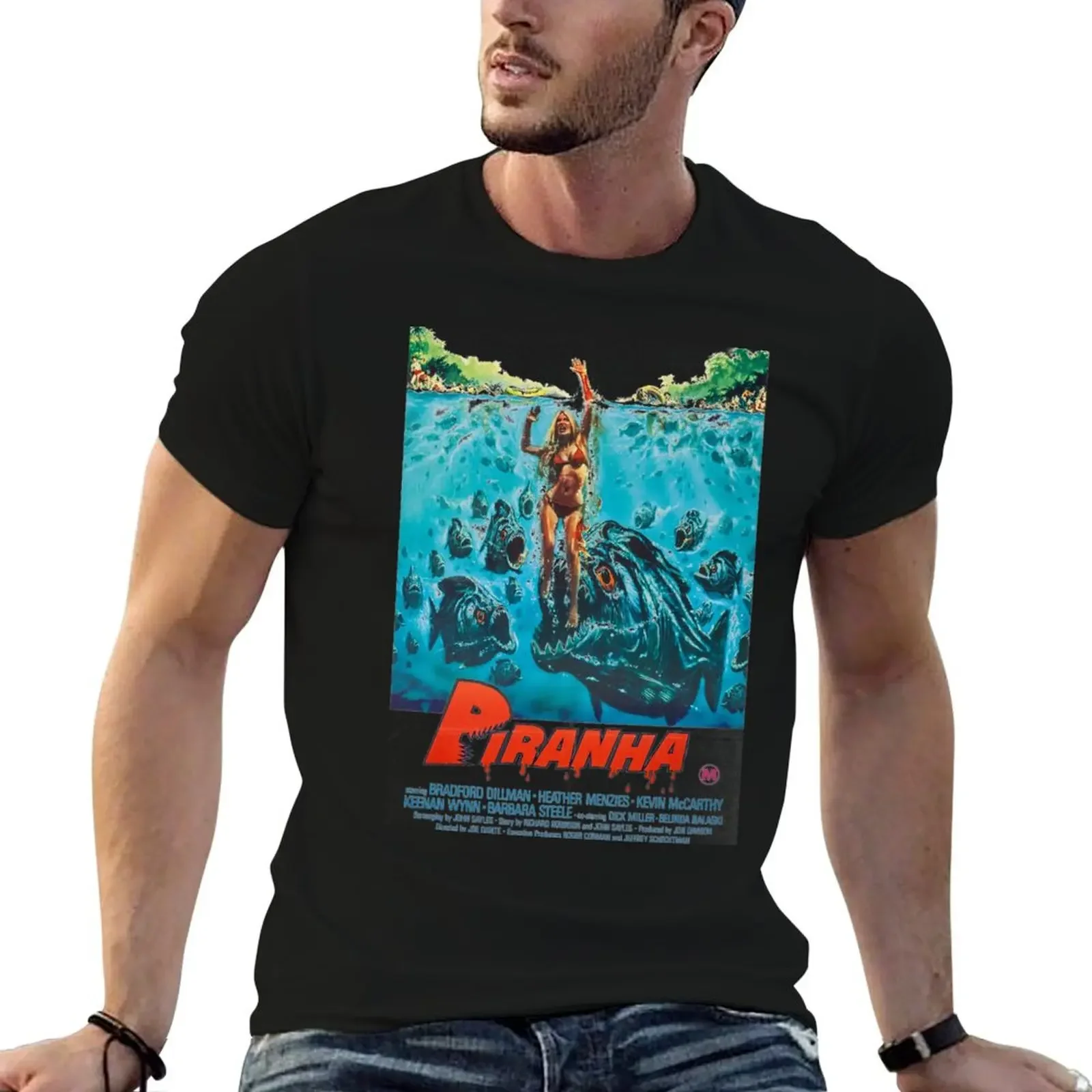 

Piranha T-Shirt blanks oversized graphic tee custom t-shirts plus sizes mens vintage t shirts