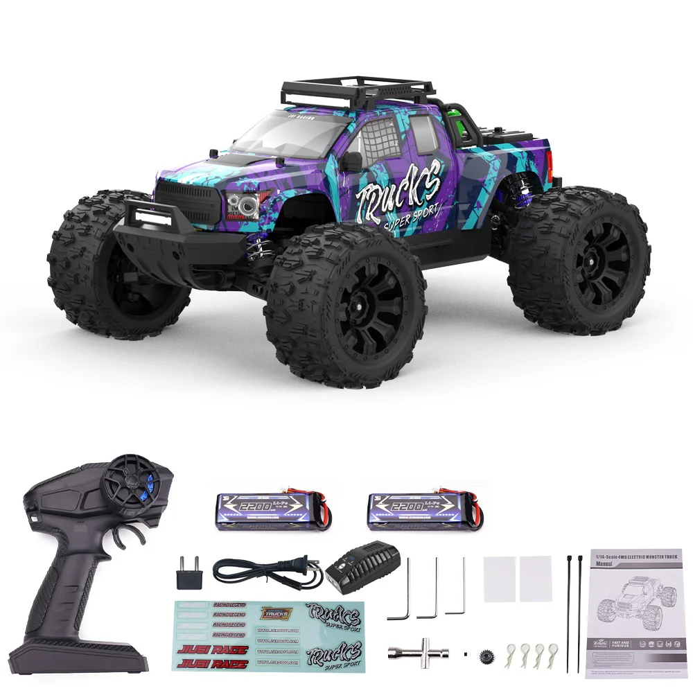 JIUSI MT14R PT14R 1/14 4WD Borstelloze 80km/u Hoge-Snelheid Off-Road Race Truck 2.4G Afstandsbediening 25W Snellader 3S 35C 2200mAh Speelgoedauto