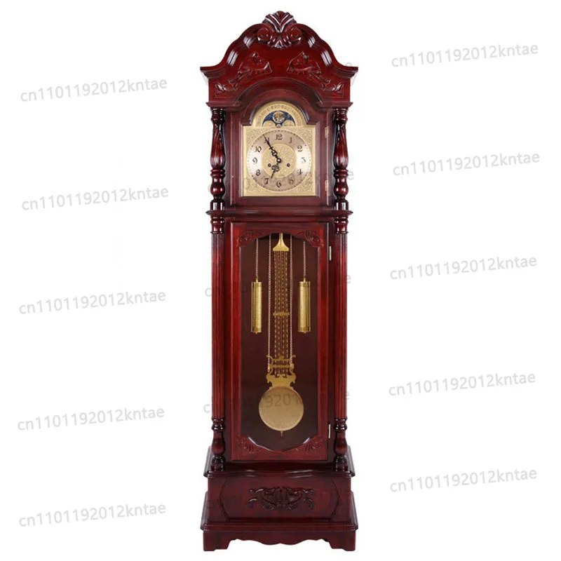 Movement Floor Clock Living Room Big Clock Solid Wood Chinese Retro Desk Clock Vertical Atmospheric Mechanical