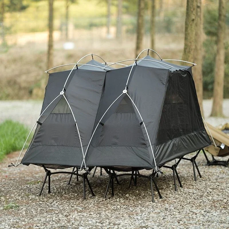 camp bed, tent extension, shading and sun protection can be spliced off the ground tent