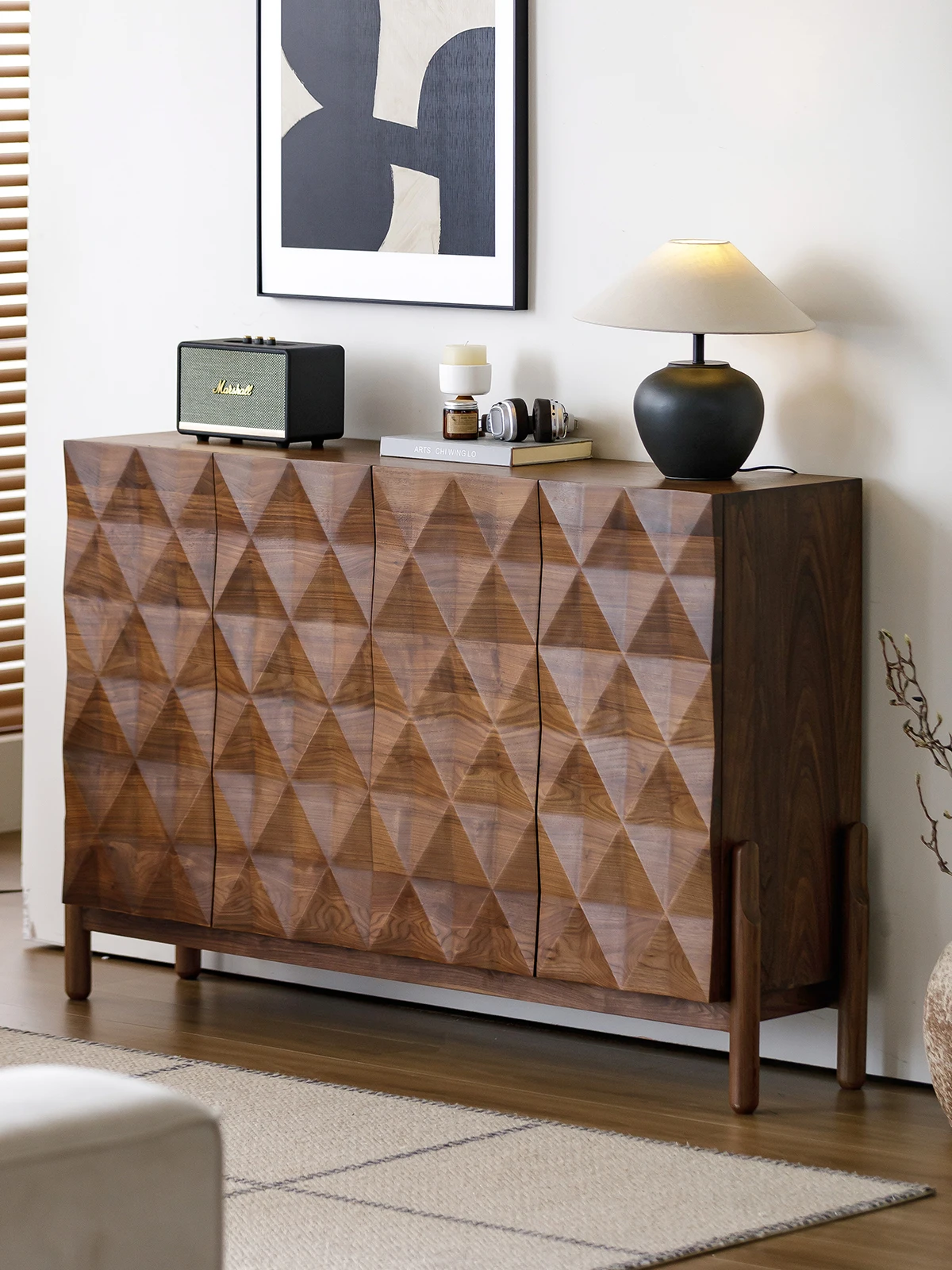 

Тумба для обуви AABlack из черного ореха, полностью из массива дерева, настенный шкаф для гостиной, домашний шкаф для хранения на прихожей.